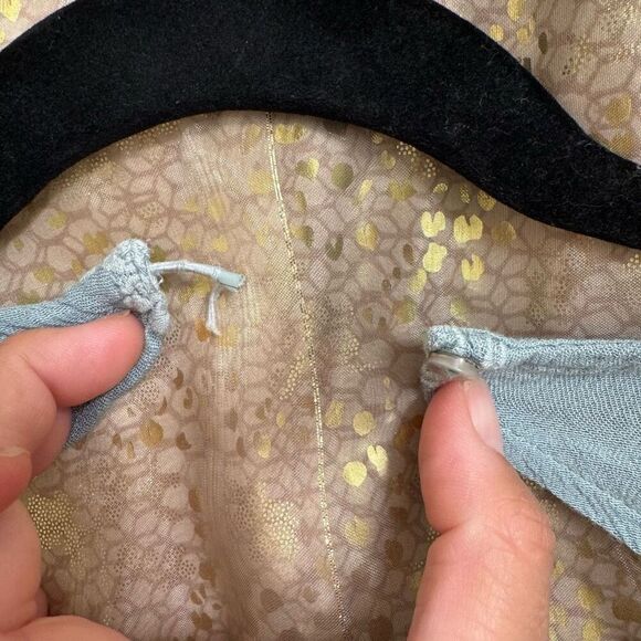 Free People Kiss Kiss Light Teal Boho Tunic Flowy Eyelet Dress Large - Picture 4 of 10